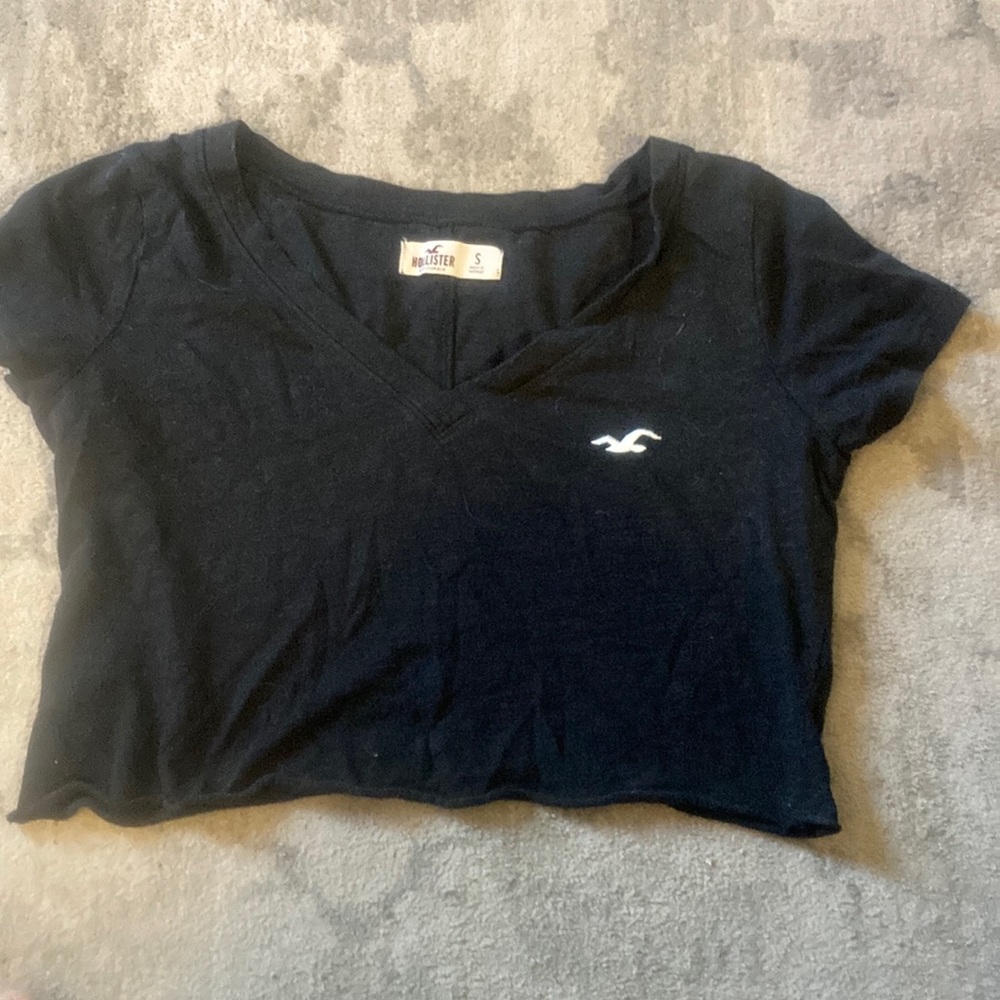 Hollister black crop top t shirt